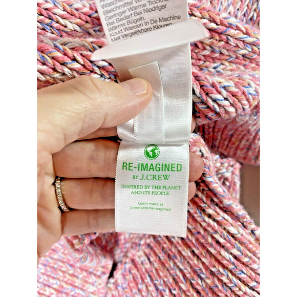 J. Crew Casual Sweater Womens Pink White Blue Long Sleeve Crewneck Sweater SMALL - Picture 7 of 7